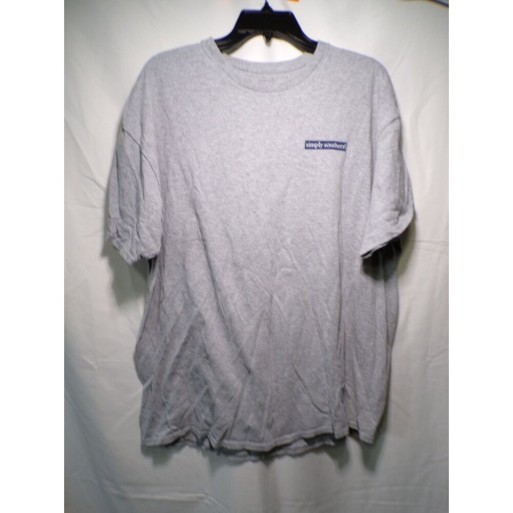 Simply Southern Women's XL Gray Graphic T Shirt Camper Bicycle Crew Neck